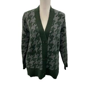 Madewell Allston Double-Button Houndstooth Cardigan Size Small Oversized
